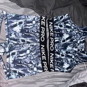 Nike pro set shorts and crop top